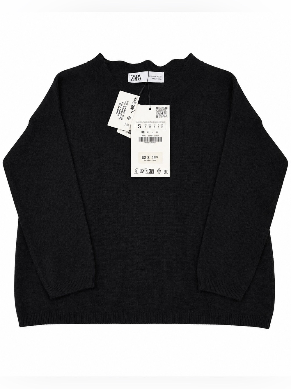 Zara Women’s Black Knit Sweater NWT Size Small
